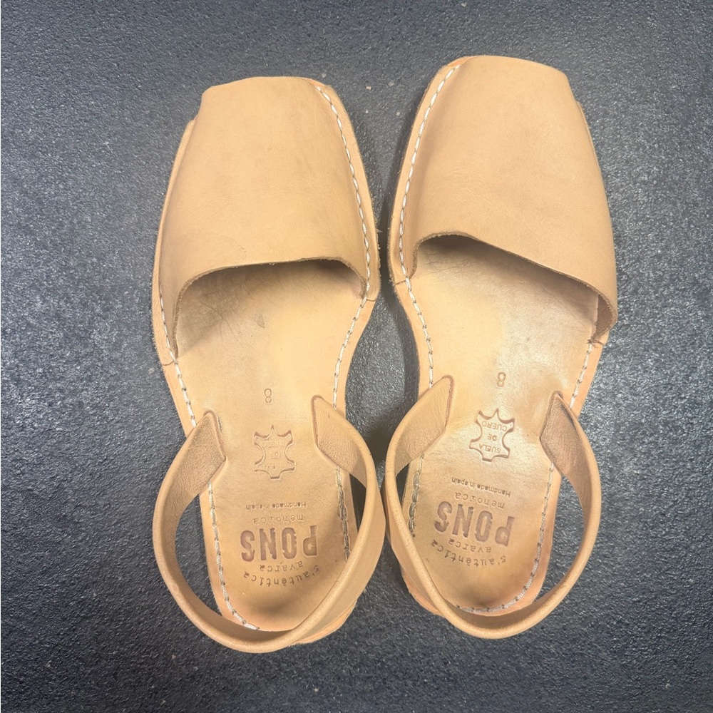 Pons Avarcas Leather Sandals in Tan